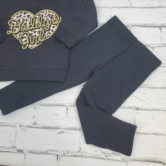 Daddys Girl Girls Fleece Lined Sweatshirt and Sweatpants Matching Set - Picture 3 of 9